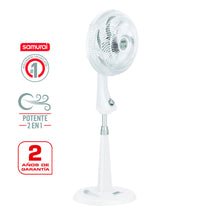 Cargar imagen en el visor de la galería, Ventilador Turbo Silence Compact 2 en 1 Blanco / Samurai