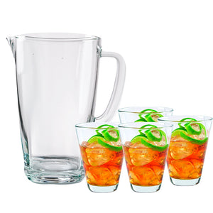 Set x 4 Vasos + 1 Jarra Vitro / Cristar