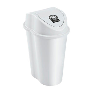 Papelera Style Tapa Vaivén Con Logo 50 Litros Blanco / Rimax
