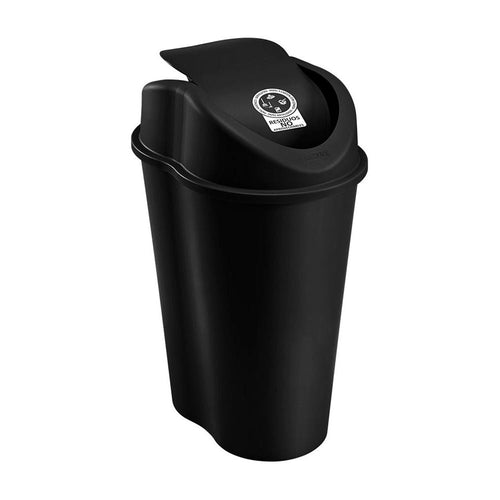 Papelera Style Tapa Vaivén Con Logo 50 Litros Negro / Rimax